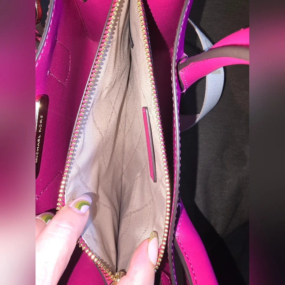 Michael Kors Maple Small Satchel In Dragonfruit Pink